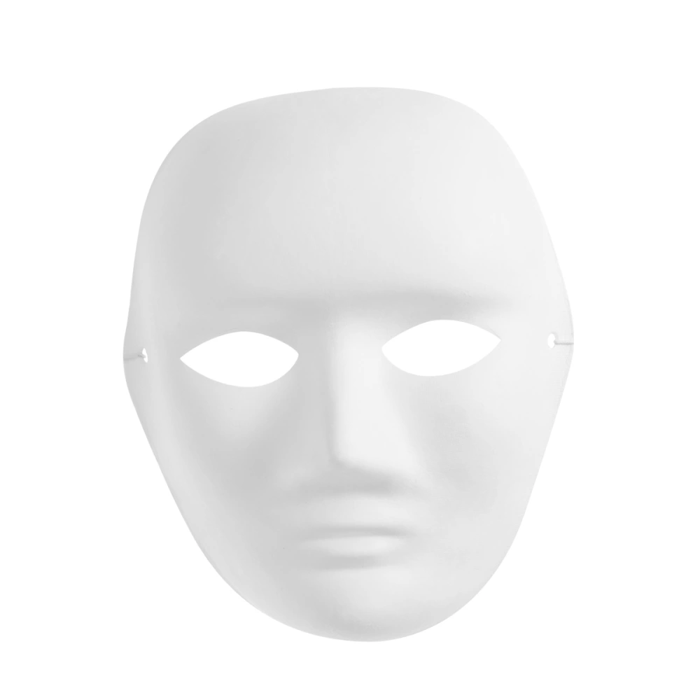 Men's Portrait Mask Painting Mask Full Face Costume Pulp Blank White Mask for DIY Paint