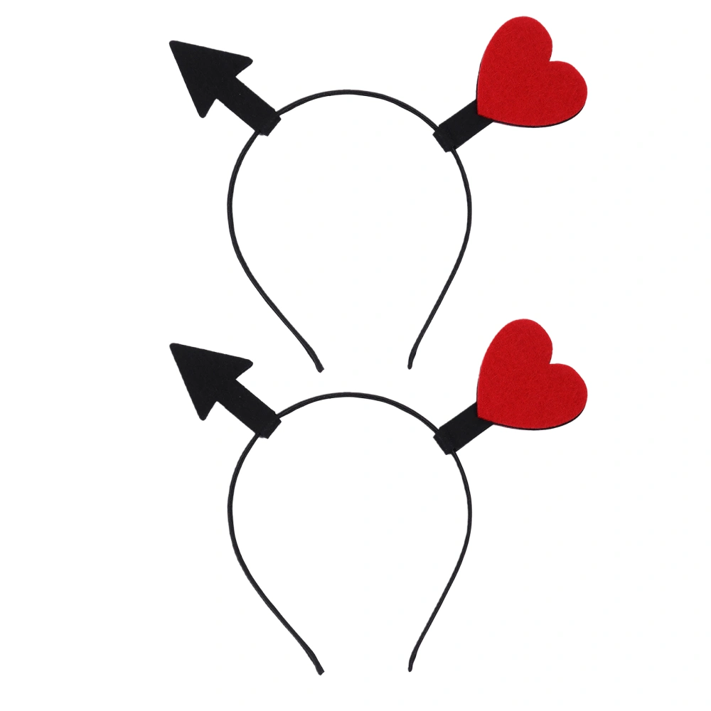 2pcs Hair Hoops Valentine's Day Party Hair Accessories Heart Shape Headdress