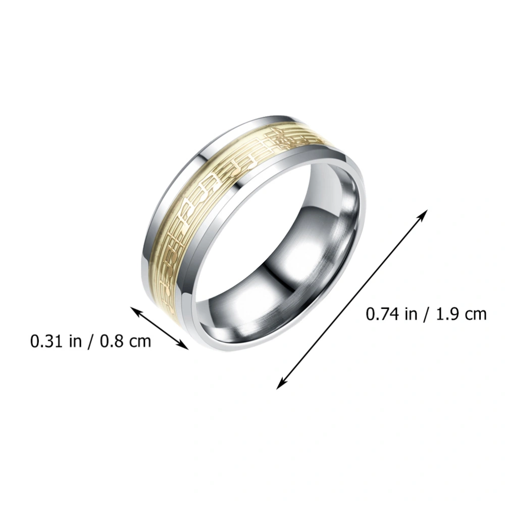 1Pc Luminous Musical Notation Ring Finger Ring Fashion Finger Jewelry (Golden)