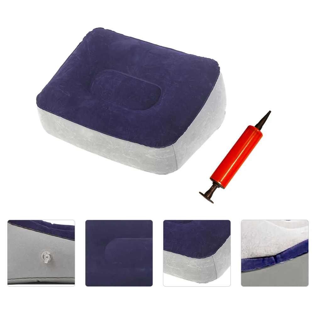 Inflatable Foot Rest Pad Portable Travel Footrest Footstool Random Color Pump