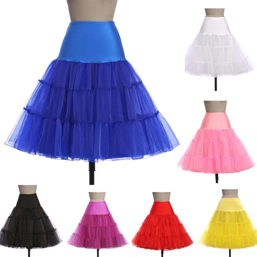 Women's 50s Petticoat Underskirt Tutu Crinoline Skirts Ballerina Skirt Dress Size M (Black)