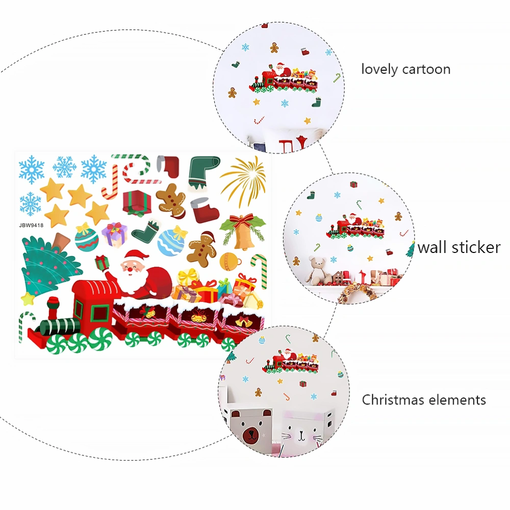 1Pc Christmas Snowflake Wall Stickers Santa Claus Decals Festival Home Decor