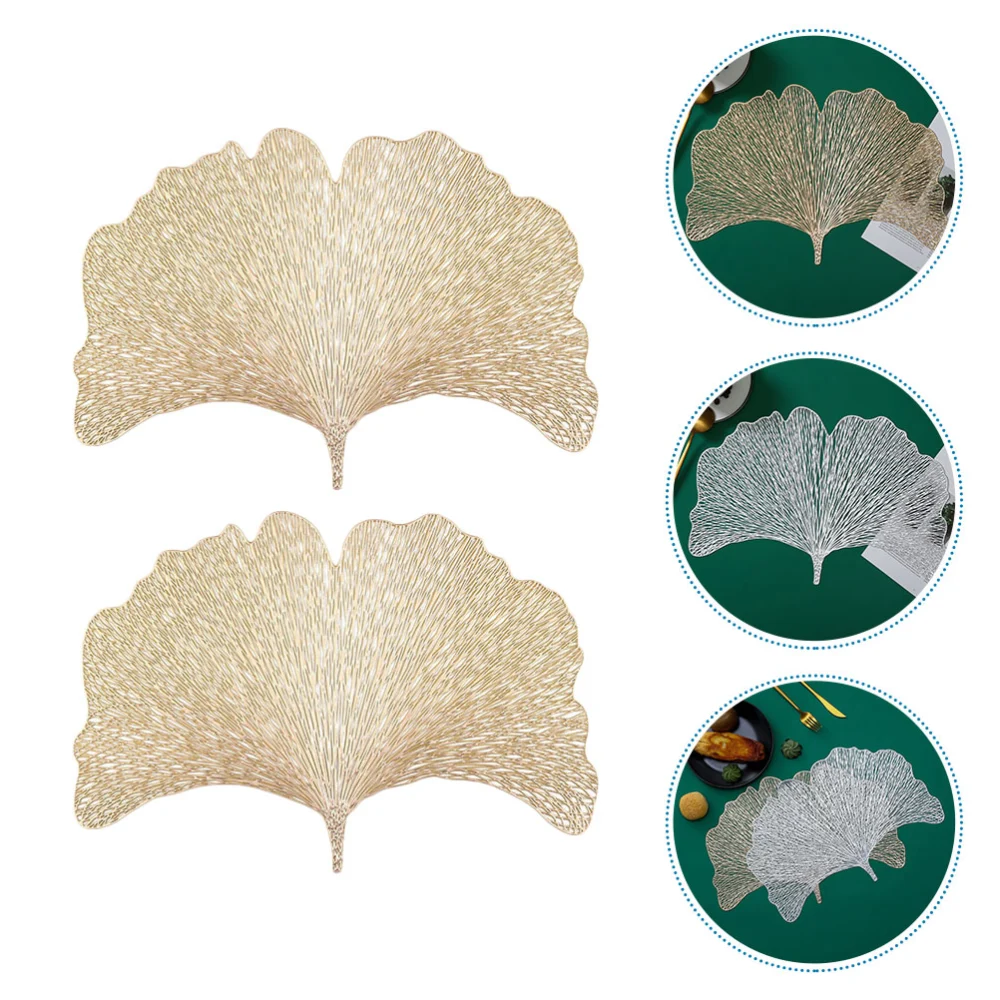 2pcs Ginkgo Leaf Table Mat Household Table Decoration Mat Household Coaster