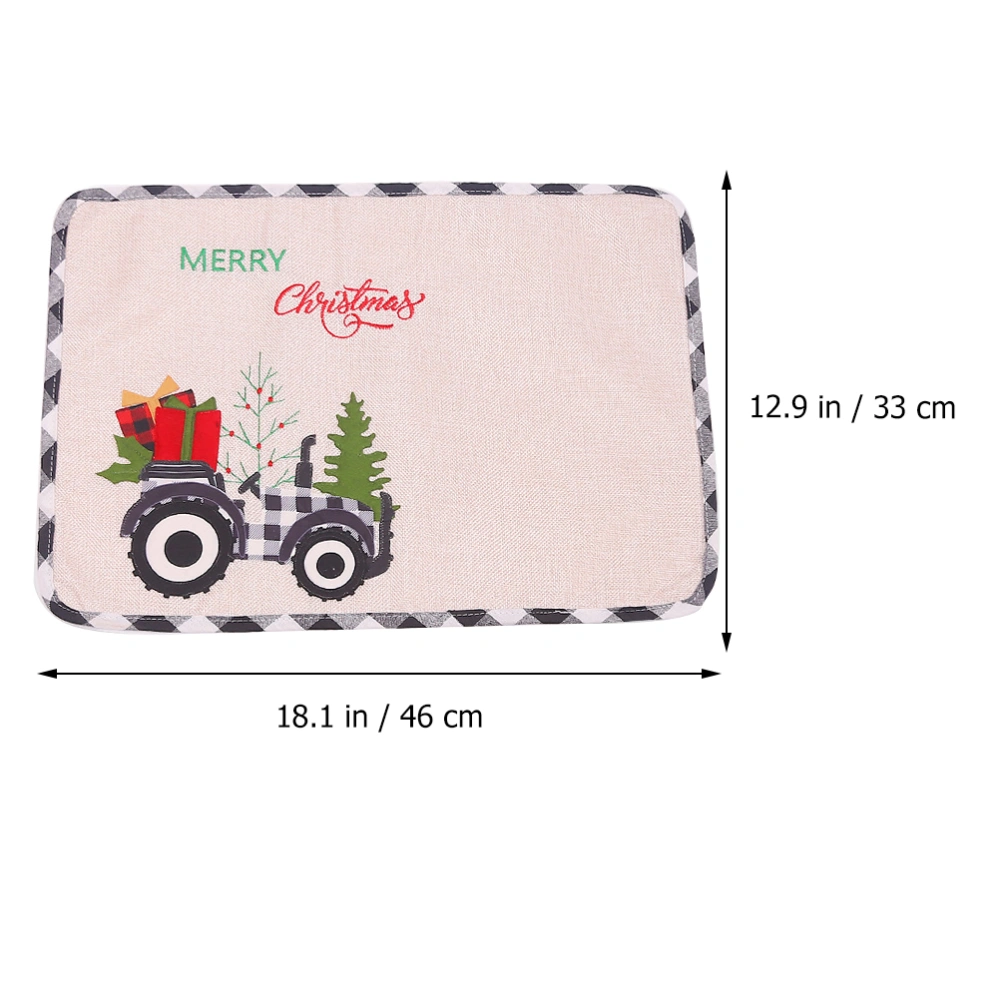 Christmas Placemat Linen Quadrille Table Mat Christmas Wedding Use