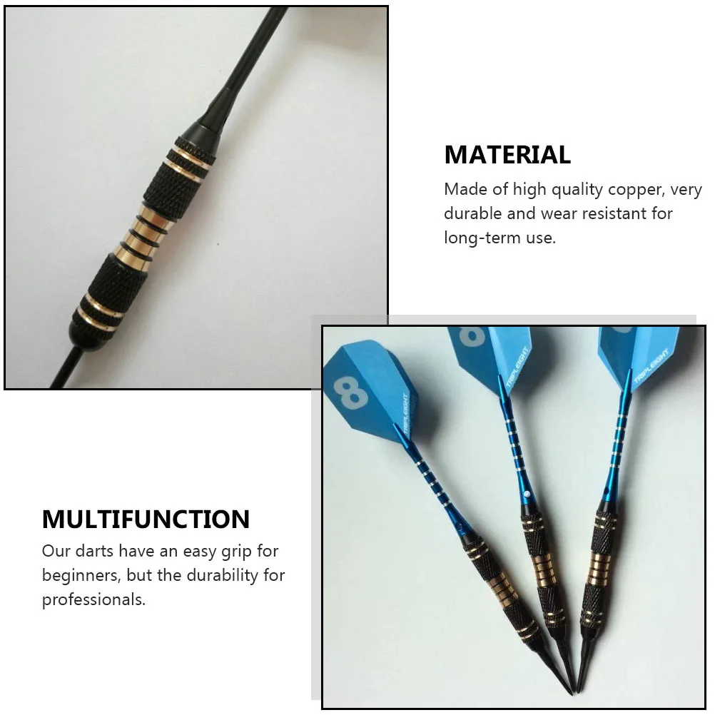 4 Pcs 16 Grams Copper Dart Replacement Barrels for Tip Dart Steel Tip Darts