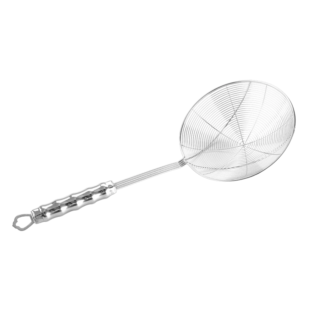 Stainless Steel Wire Mesh Colander Long Handle Strainer Kitchen Food Serving Skimmer (16cm)