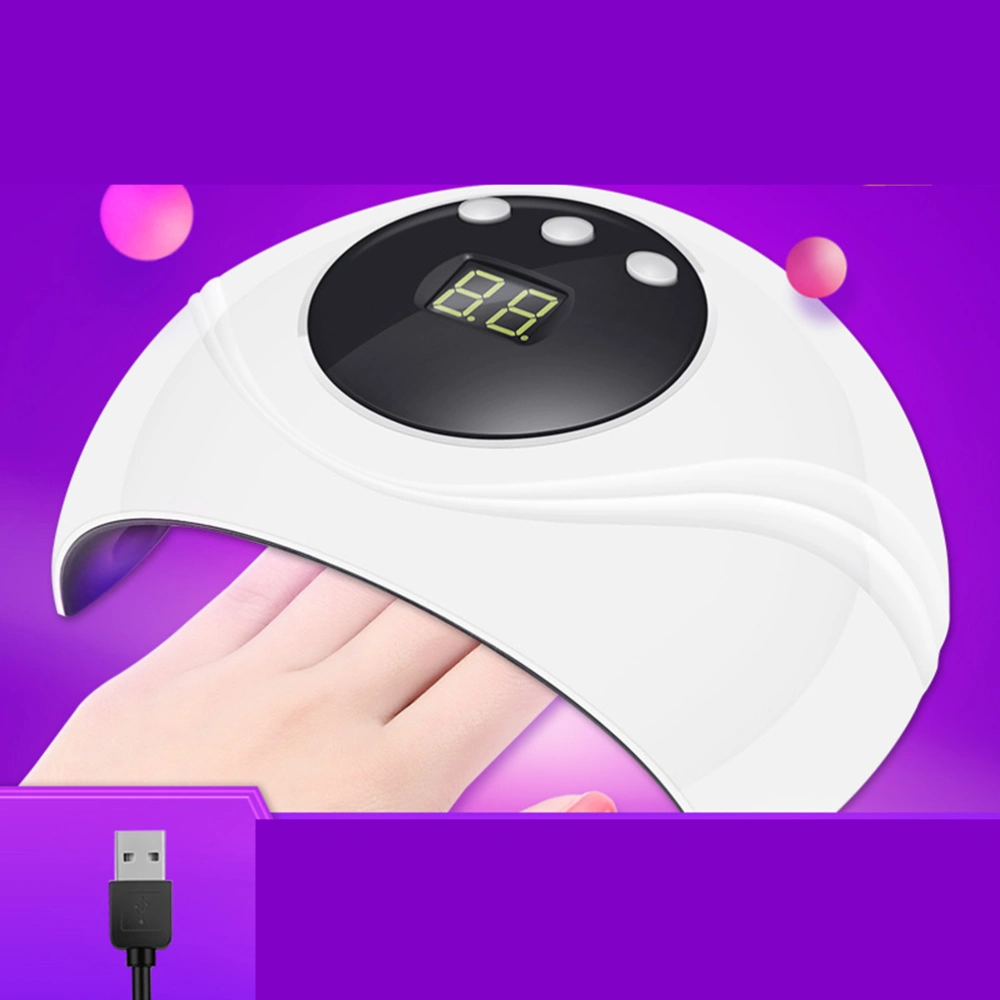 24W Nail Dryer LED UV Lamp Gel Nail Polish Dryer Fingernail Toenail Gel Curing Nail Art Painting Salon Tools (White)