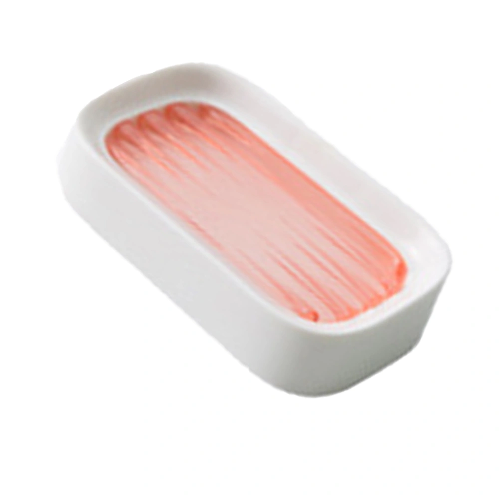 Wall Mount Soap Dish Double Layer Draining Tray Soap Holder for Shower Bathroom Kitchen (Pink)