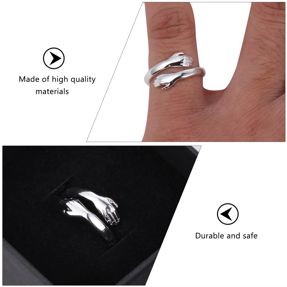 2pcs Fashionable Hand Hug Ring Finger Jewelry Ring Decorative Ring Finger Ring