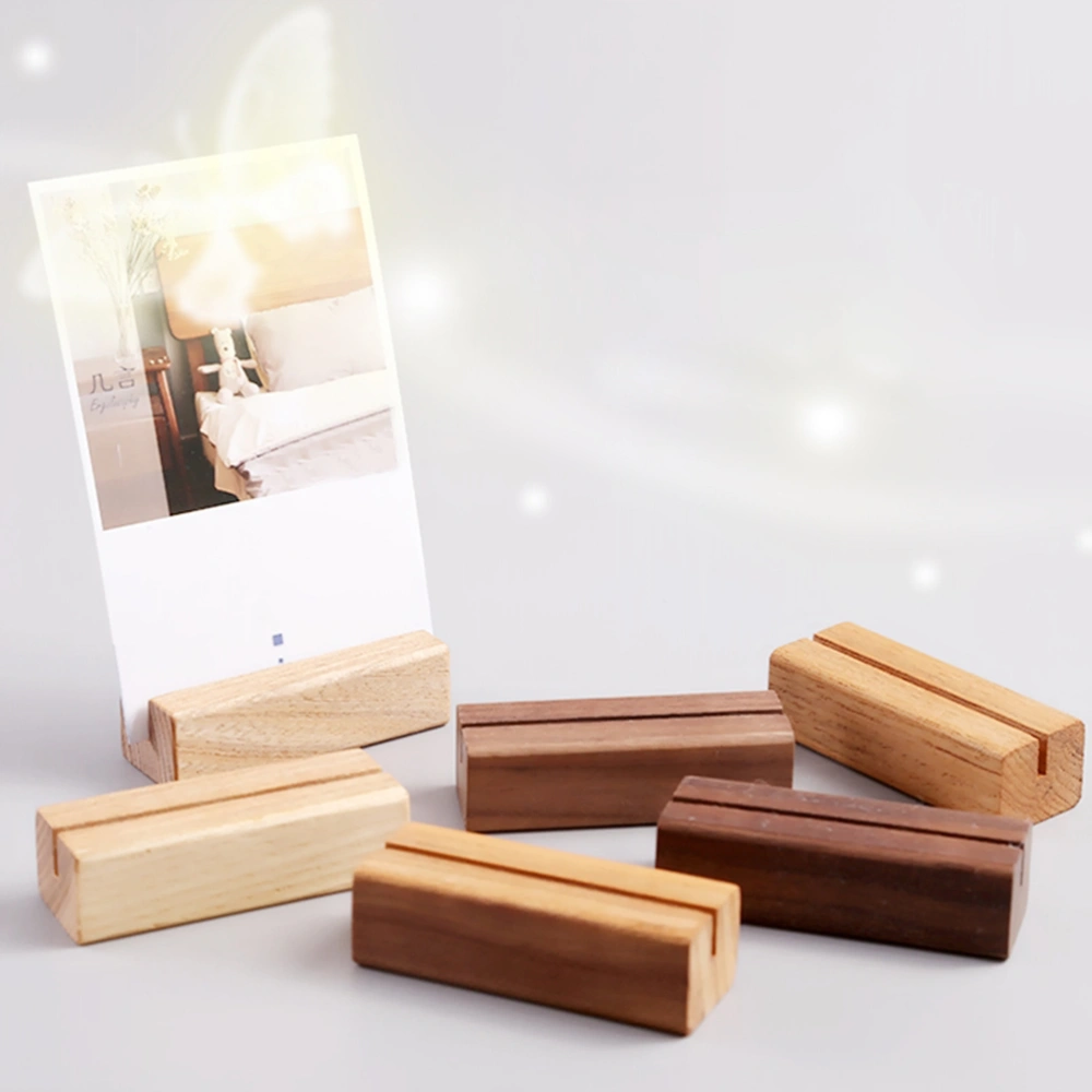 12pcs Natural Wood Photo Holder Memo Clips Business Holder Clamps Stand Desktop Message Crafts Gifts Office Stationery Organizer Home Decoration (7 x 1.8 x 2.7cm)