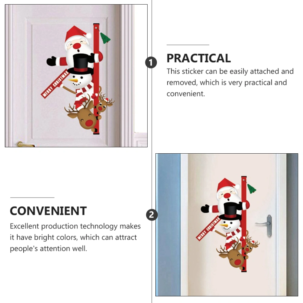 1pc Christmas Theme Wall Decals Creative Snowman Door Decorative Decals