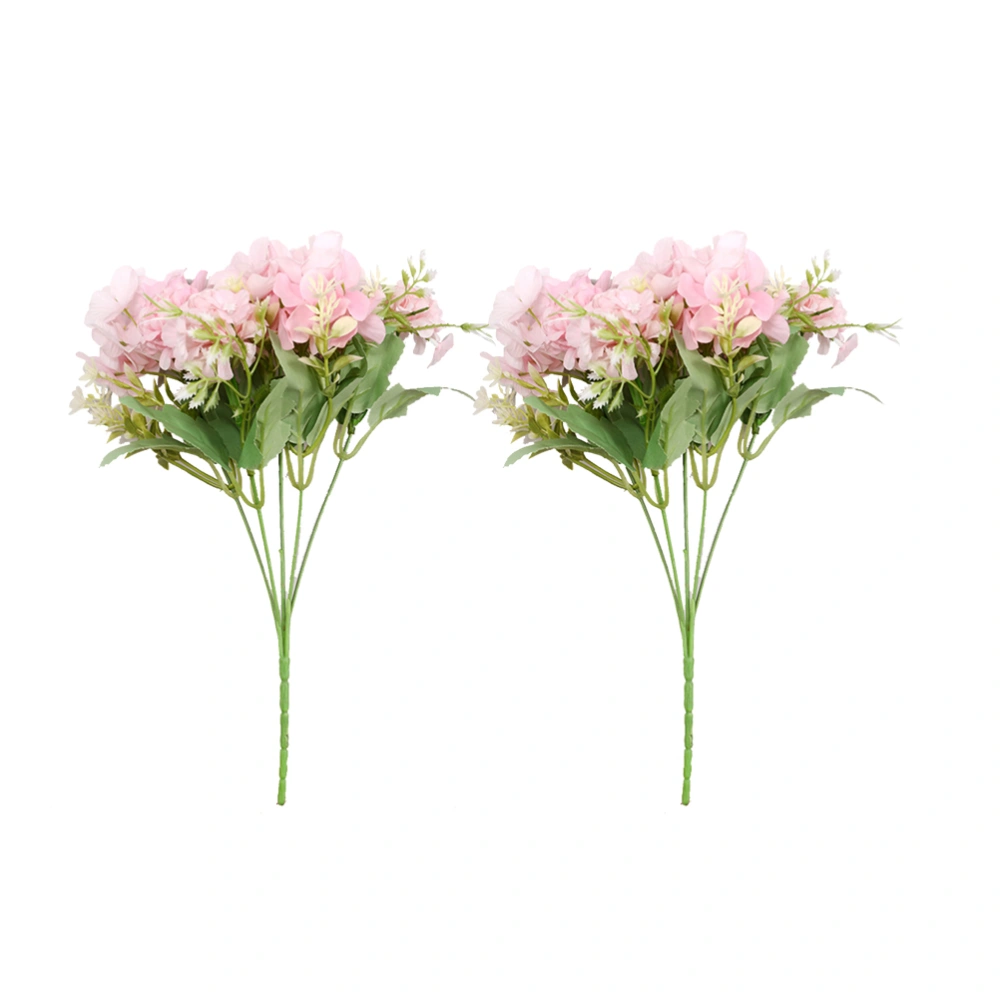 2pcs Simulation Flower Bouquets Realistic Floral Decorations Household Arrangements Photo Props Pink