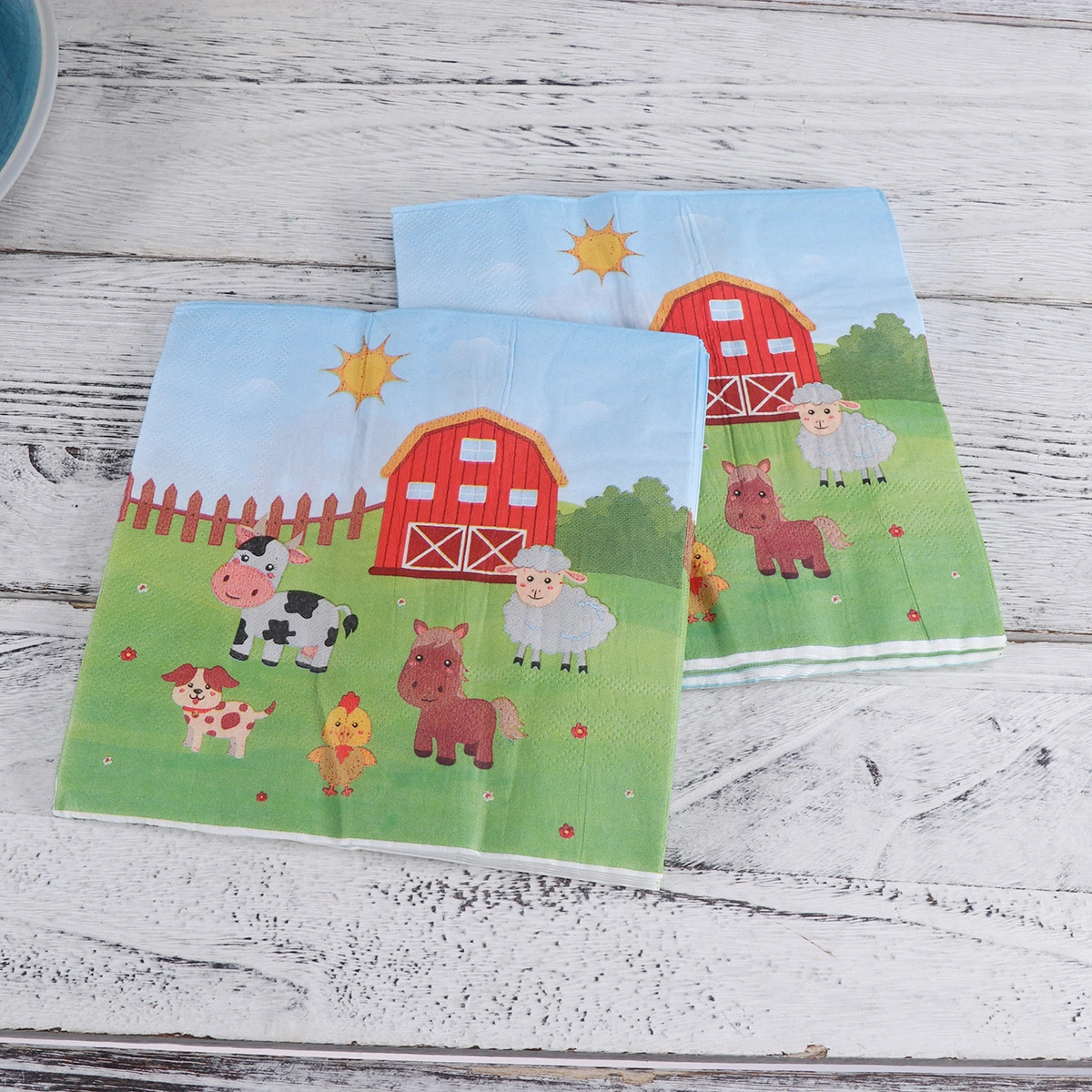 20pcs Farm Animals Printing Napkins Disposable Cartoon Paper Towels Napkins Party Supplies