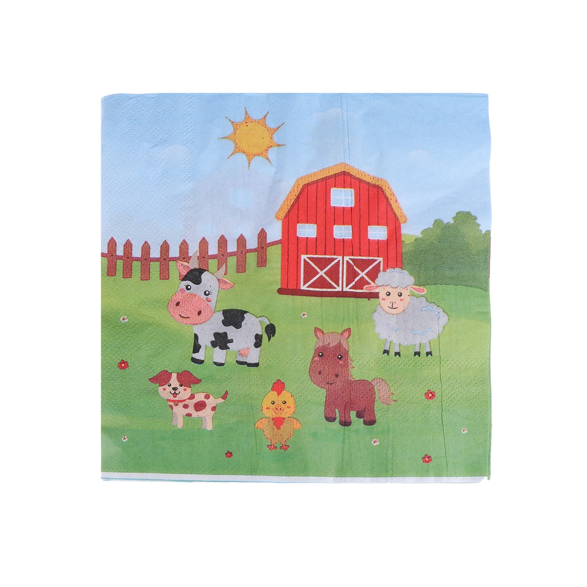 20pcs Farm Animals Printing Napkins Disposable Cartoon Paper Towels Napkins Party Supplies