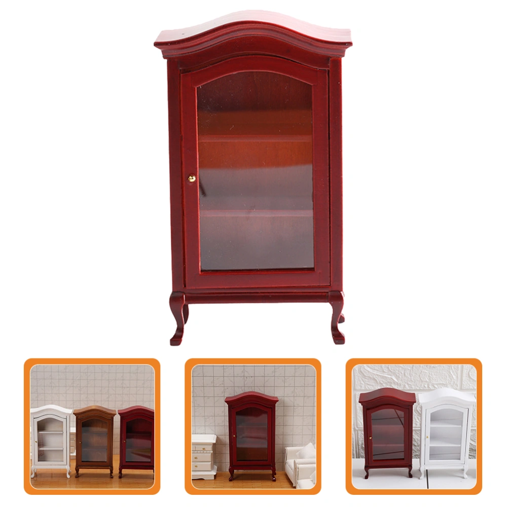 Mini House Wood Cabinet Decoration 1:12 Miniature Furniture Kids Pretend Toy