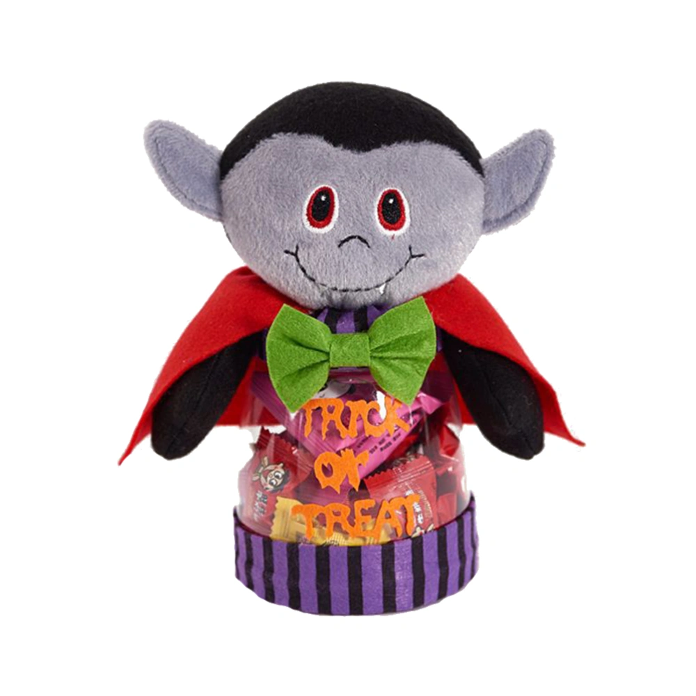 Halloween Candy Jar Cartoon Treat Cookie Storage Can Chocolate Gift Box for Home Party Bar Decoration Random Pattern(Vampire)