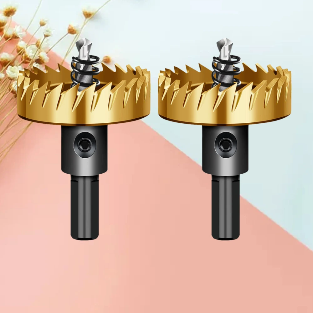 2Pcs Titanium Plated High Steel Metal Hole Opener Electric Drill Bit Hole Opener (18.5mm)