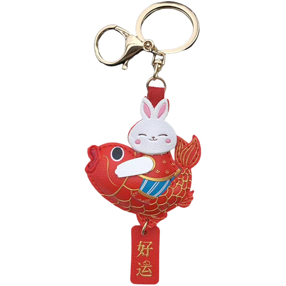 Adorable Key Chain Portable Keychain Bag Hanging Decor Decorative Bunny Keychain Bag Accessory