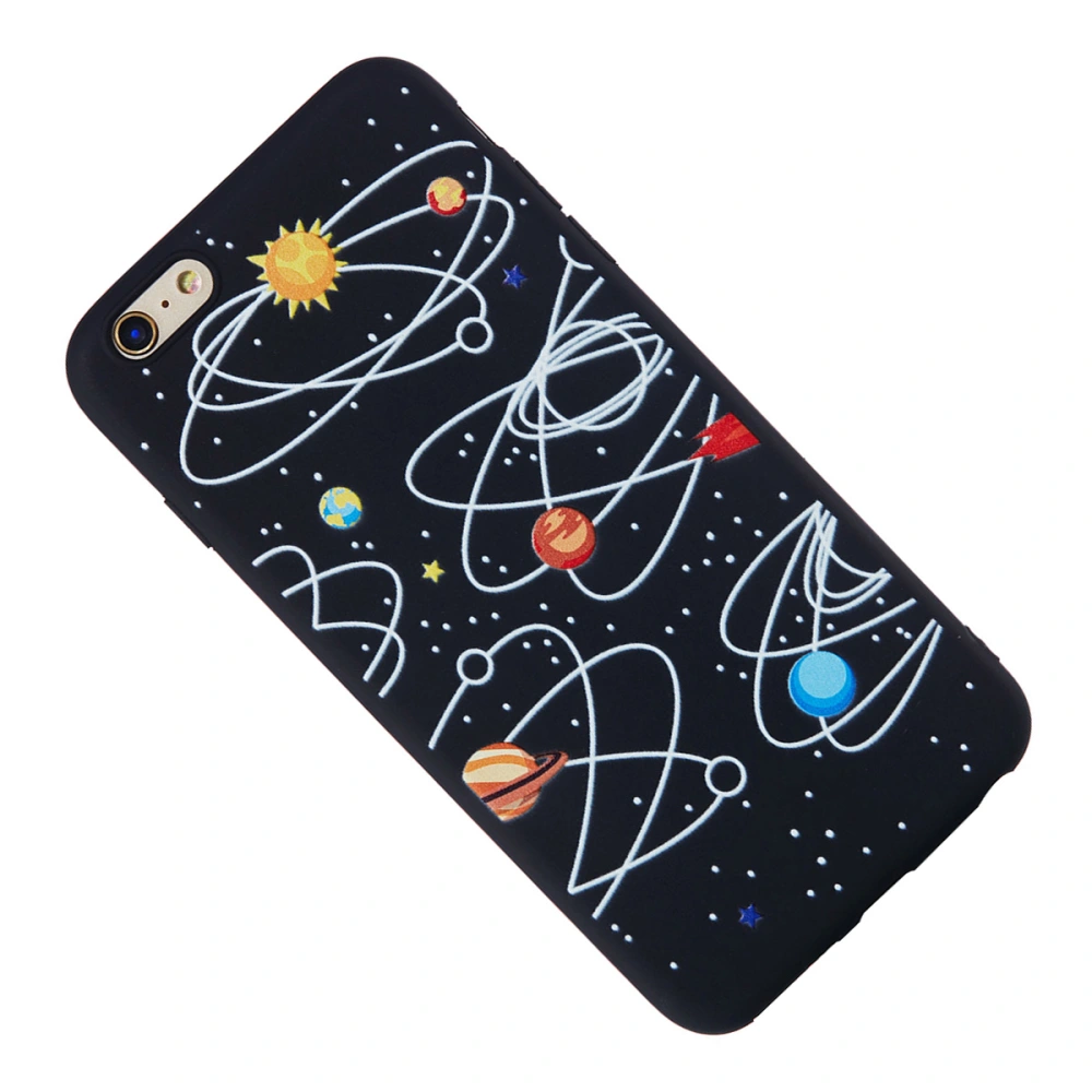 Color Embossment Subtle Patterns Dual-use Anti-collision Anti-scratch Grind Arenaceous Feeling TPU Phone Case for Iphone 7/8 (Galactics)