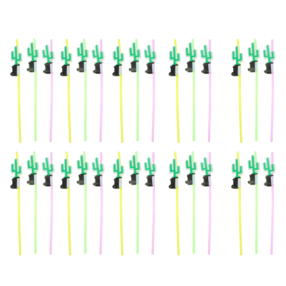 30Pcs Birthday Celebration Drinking Cactus Straws Decoration Party Supplies