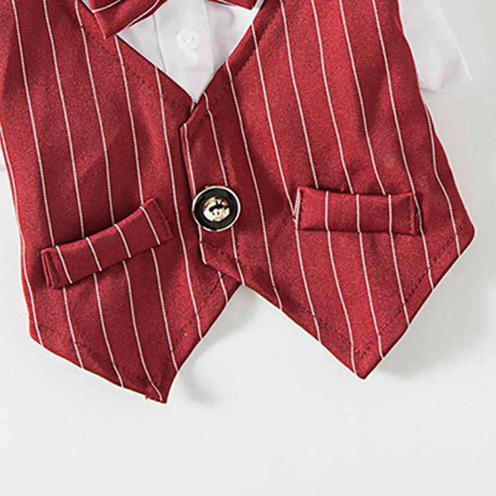 Creative Dress Shirt Wedding Party Suit Fashion Spring Summer Coat Adorable Clothes for Dog Pet Cat (Claret Size XS)