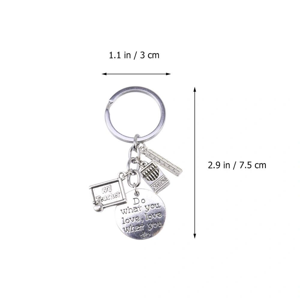 1PC Zinc Alloy Keychain Thanksgiving Pendant Key Ring Gift Hanging Decor for Teacher Counselor