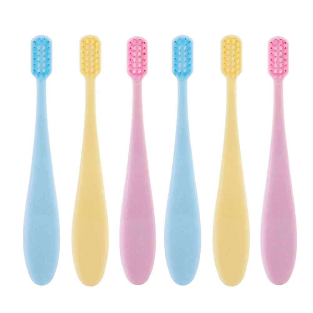 6Pcs Baby Toothbrushes Creative Delicate Macarons Ultra-fine Bristle Infant Toothbrushes