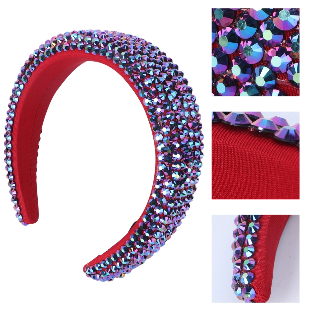 1pc Baroque Wide Brim Headband Women Rhinestone Headdress Drill Headband