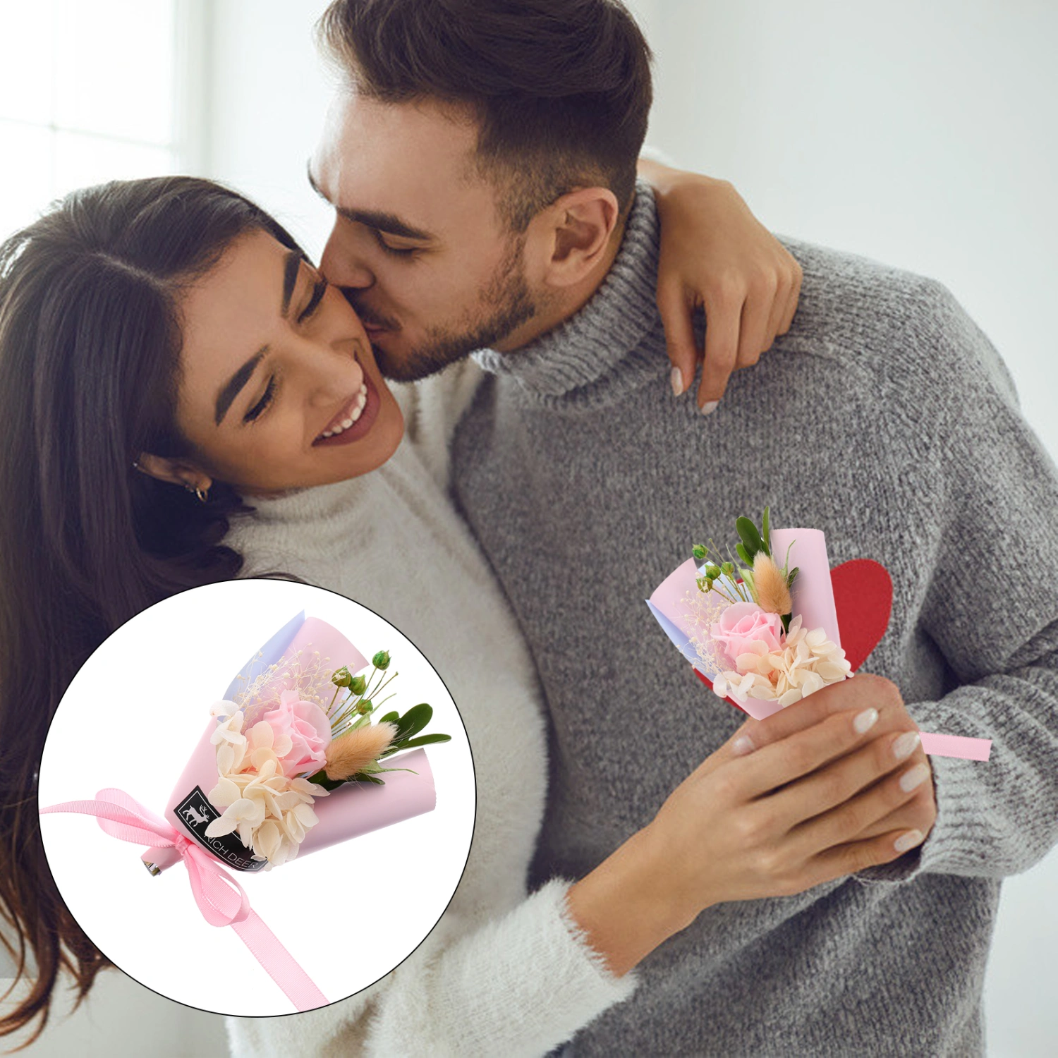 1pc Immortal Flower Bouquet Gift Box Preserved Fresh Flowers Valentines Gift
