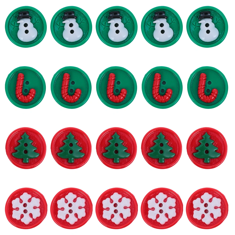 20 Pcs Sewing Buttons Christmas Elements Buttons DIY Buttons Sewing Accessories