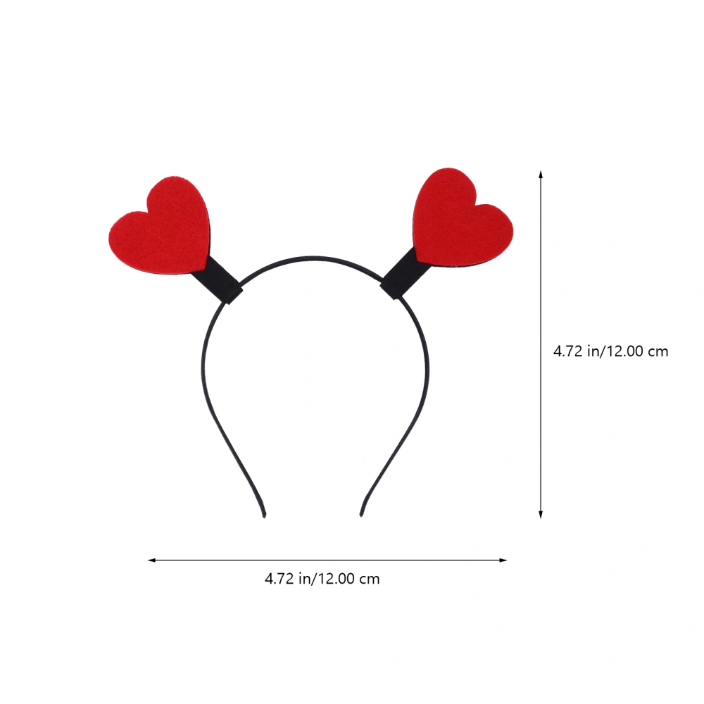 2pcs Hair Hoops Valentine's Day Party Hair Accessories Heart Shape Headdress