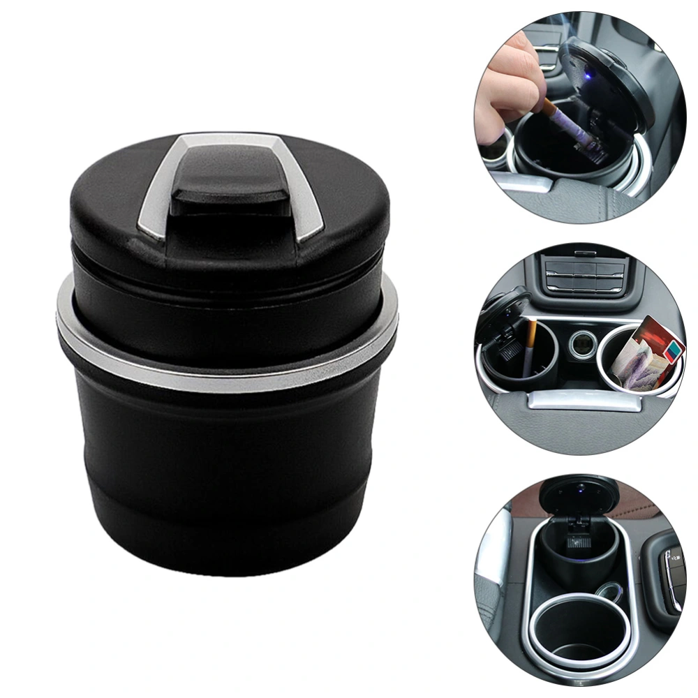 2 Pcs Vehicle-mounted Ashtray LED Cigarette Ash Tray Plastic Ashtray with Lid