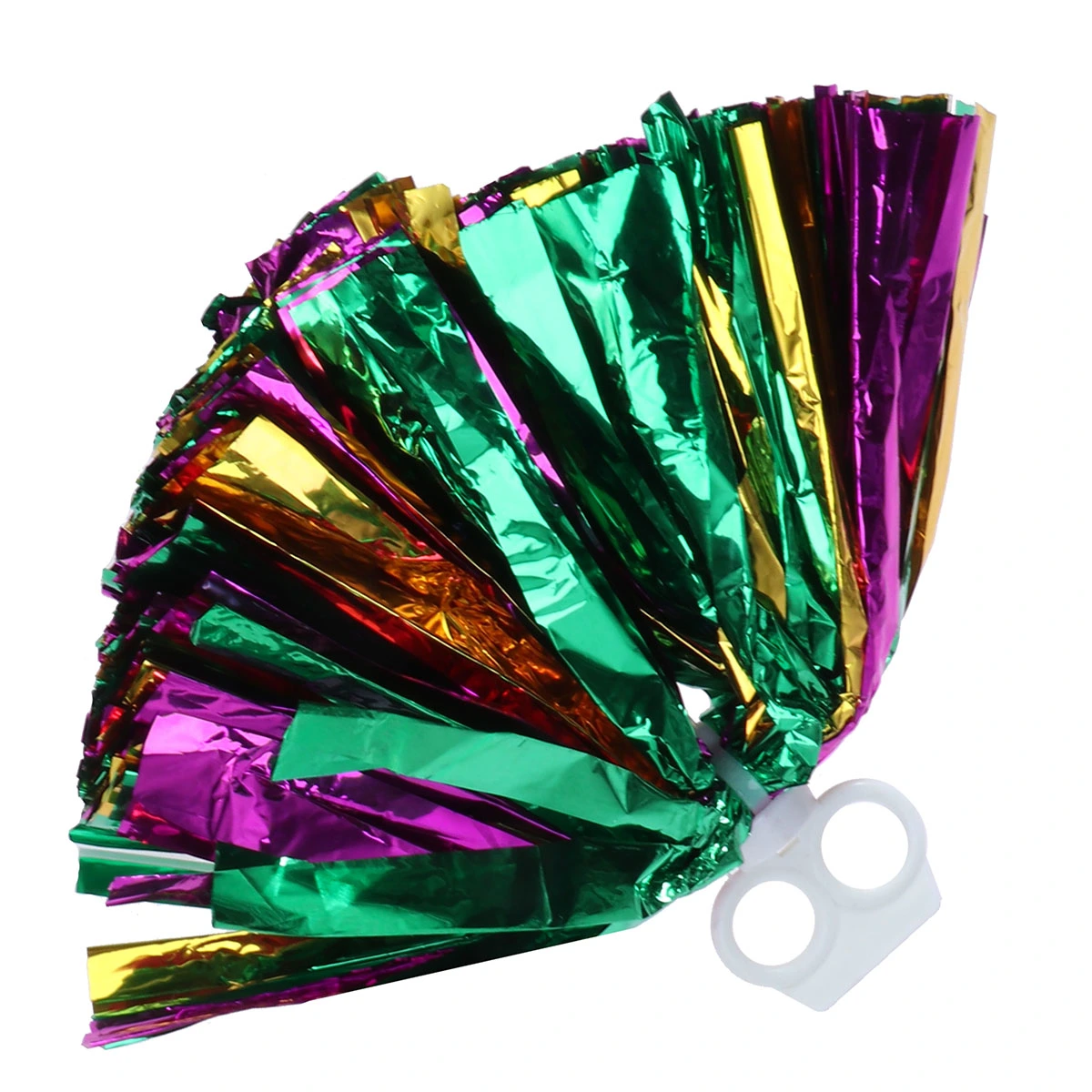 2 Pcs Plastic Ring Pom Poms Cheering Squad Spirited Fun Cheerleading Kit Cheer Poms for Both Kids College and High School Competition Cheering Sports Events - Mix of Rosy Gold and Green (30cm)