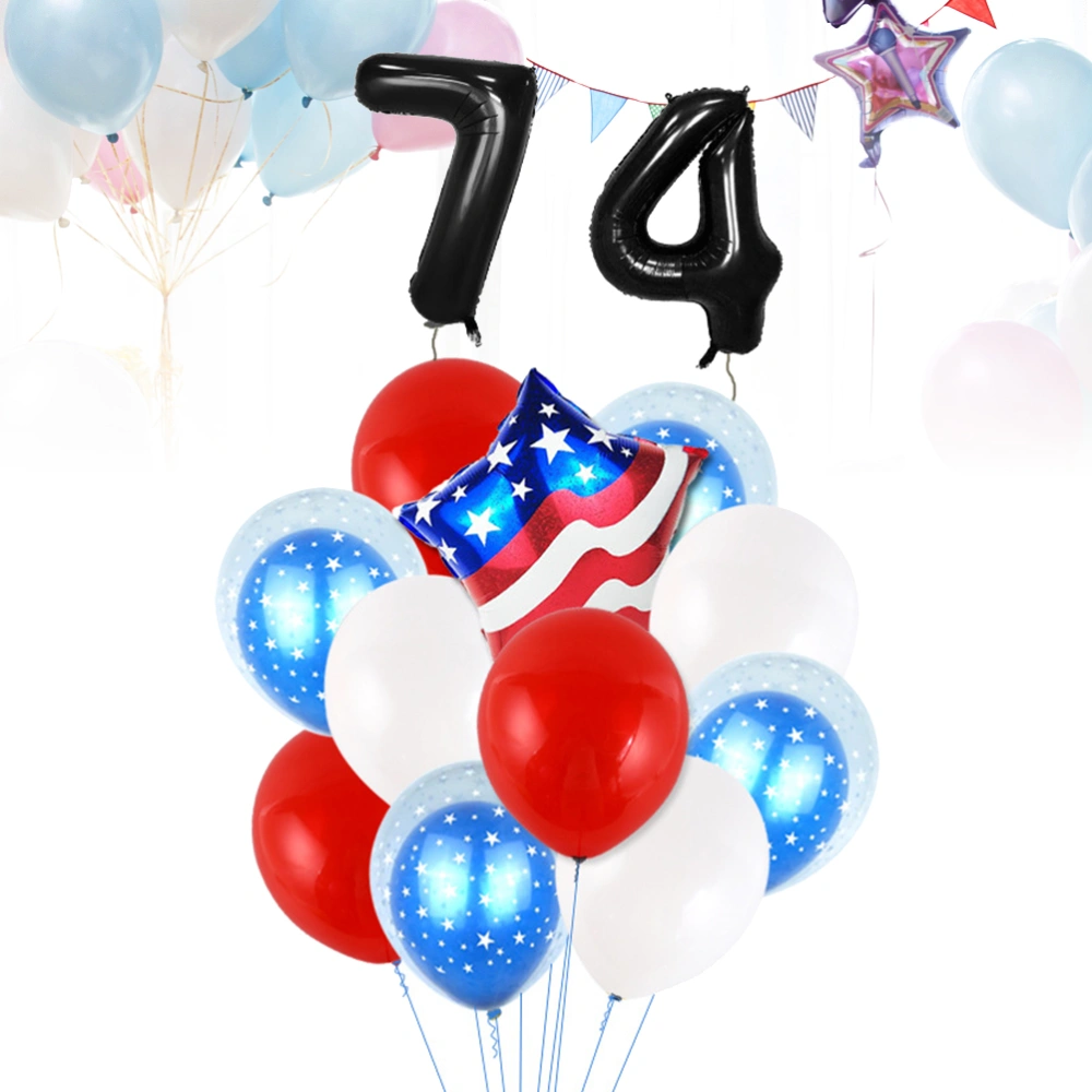 American Flag Patriotic Balloon Decoration for National Day Independence Day 4th of July (Black 32inch Numbers)