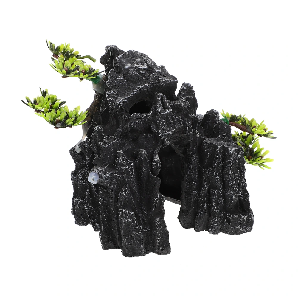 Aquarium Mountain Statue Resin Skull Mountain Decor Fish Shelter Adorn Fish Tank Landscape Decor