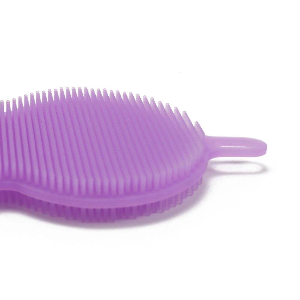 Multi-function Kitchen Washing Tool Gourd Shaped Silicone Scrubbers Dishwashing Brush Cleaning Brushes for Pot Pan Dish Bowl (Purple)