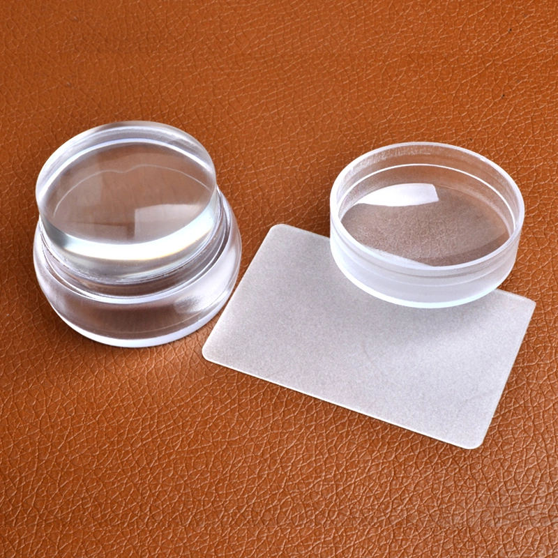 Transparent Nail Stamper Scraper Clear Silicone Manicure Nail Art Tool