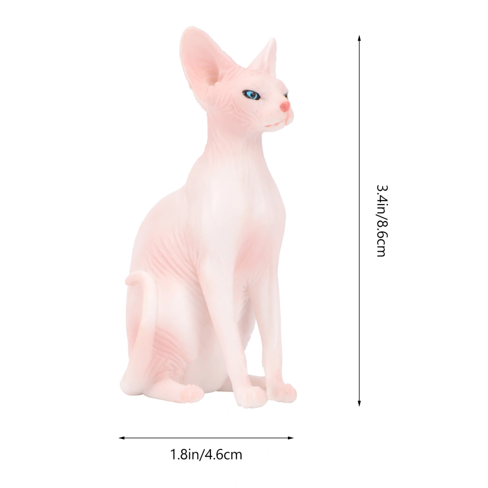 1PC Simulated Animal Model Solid Static Hairless Cat Toy Cat Adornment