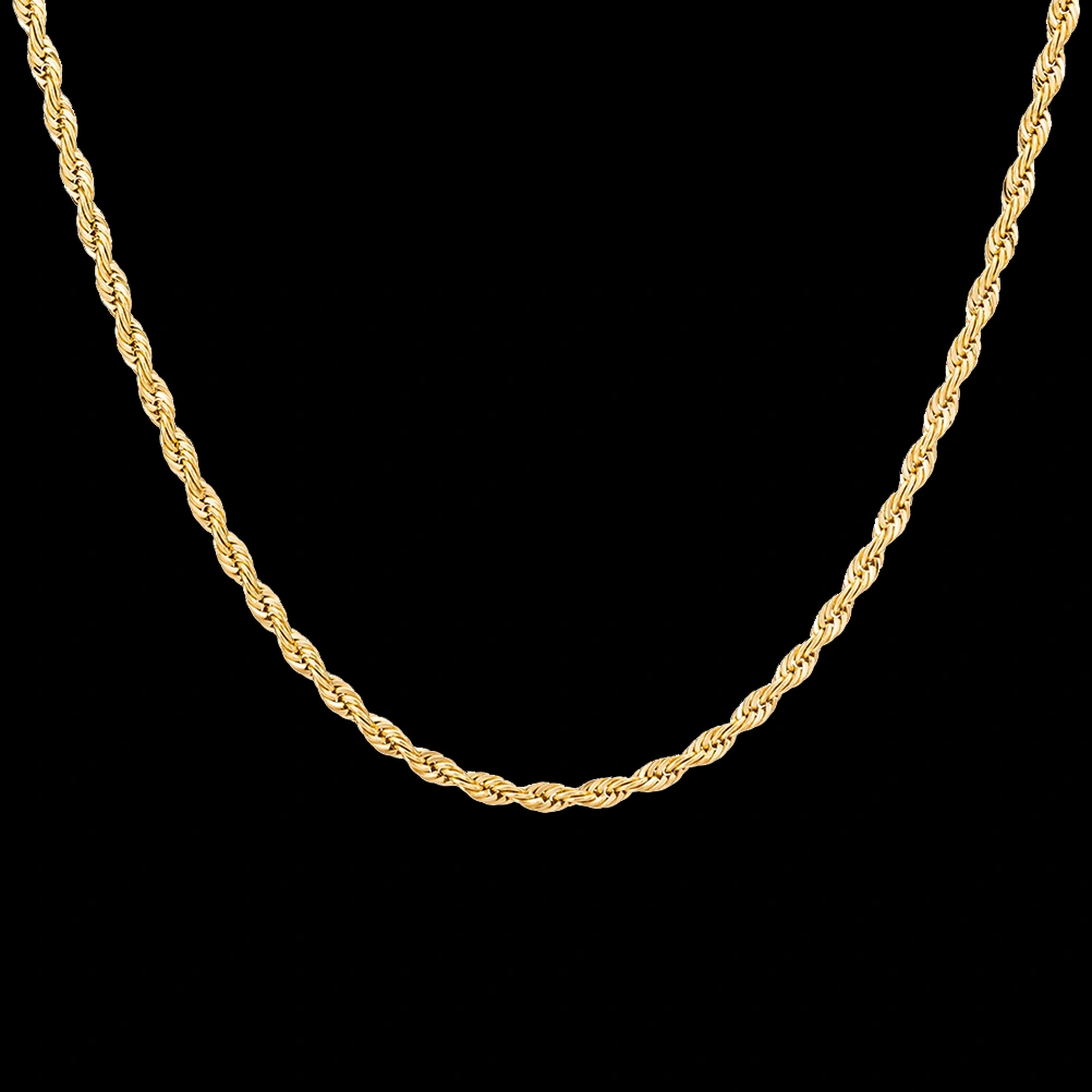 Fashion Men Link Curb Chain Necklace Punk Style Jewelry (Golden)