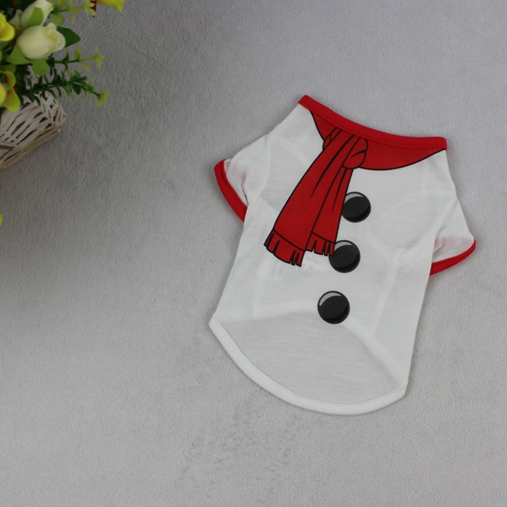 Christmas Dog Shirt Adorable Snowman Design Puppy Holiday Costume Pet Clothes Supplies for Dog Decoration - Size L (Pattern H)