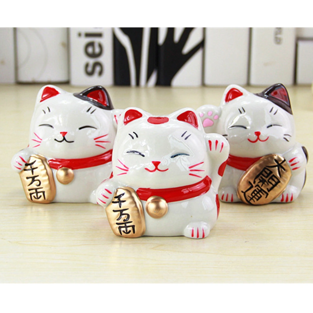 Cat Coin Bank Cartoon Animal Coin Bank Ceramic with Colorful Painting