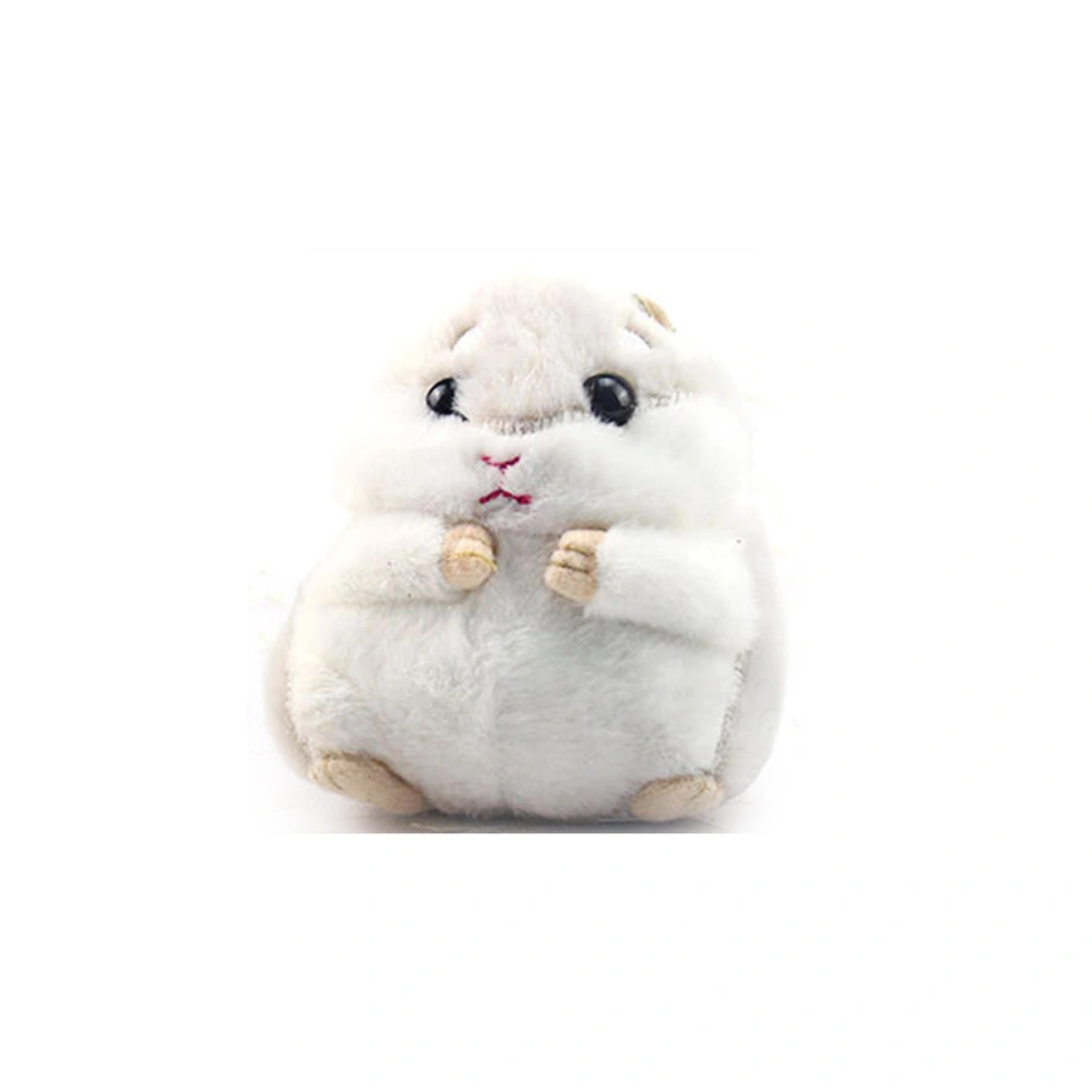 Key Ring Plush Animal Keychain Ring Hanging Decoration Hamster Bag Pendant (Grey)