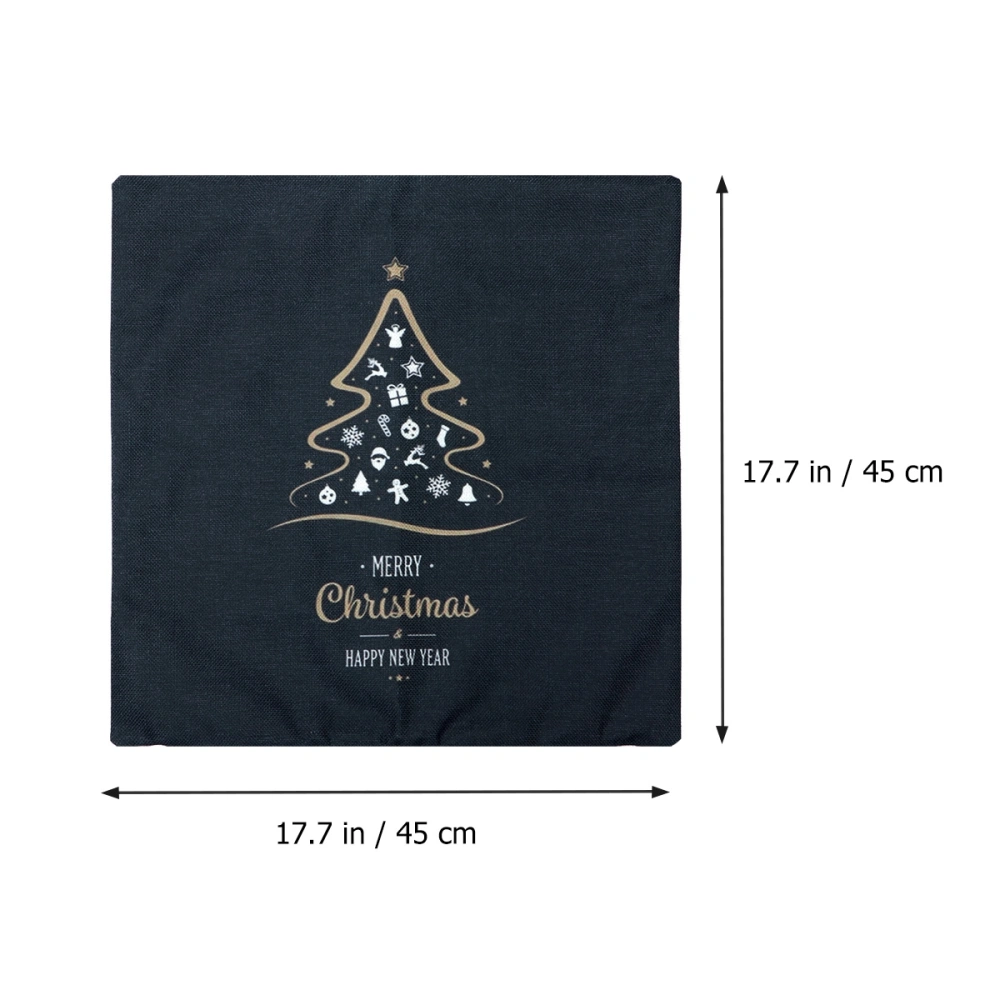 Christmas Throw Pillow Cover Decorative Linen Cushion Case Pillow Protector for Home Sofa Bed Chair 45x45CM (45)