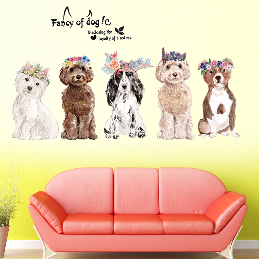 Removable Dogs Wall Stickers Decals Adhesive Art Decoration for Bedroom Living Room