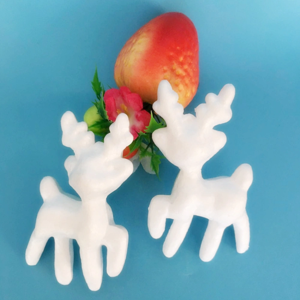 20Pcs Modelling Polystyrene Deer White Christmas Decoration DIY Party Supplies for Christmas Party White