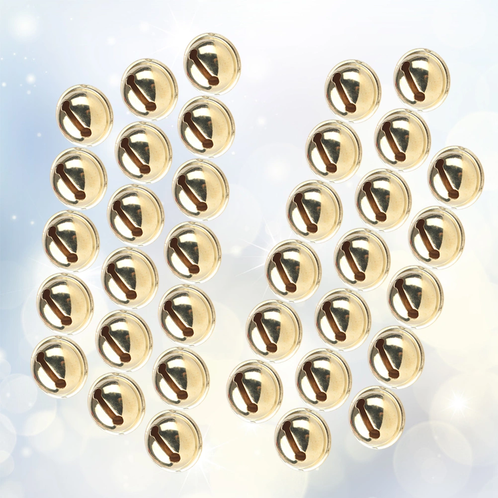 1.4x1.4cm 100Pcs Stylish Christmas Cross Bell Open Bell Jingle Bells Christmas Tree Pendant Golden