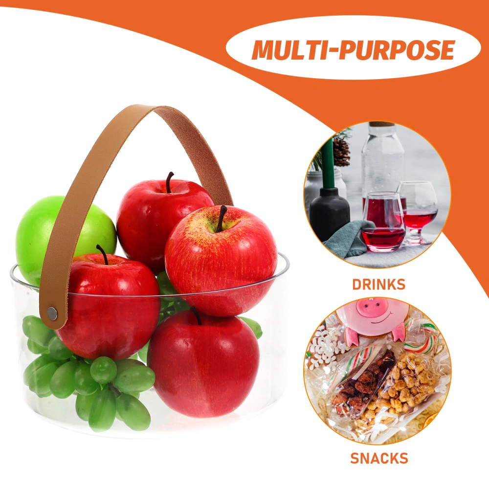 Transparent Fruit Bag Fashion Handle Bag Handbag Fruit Picnic Basket with Handle