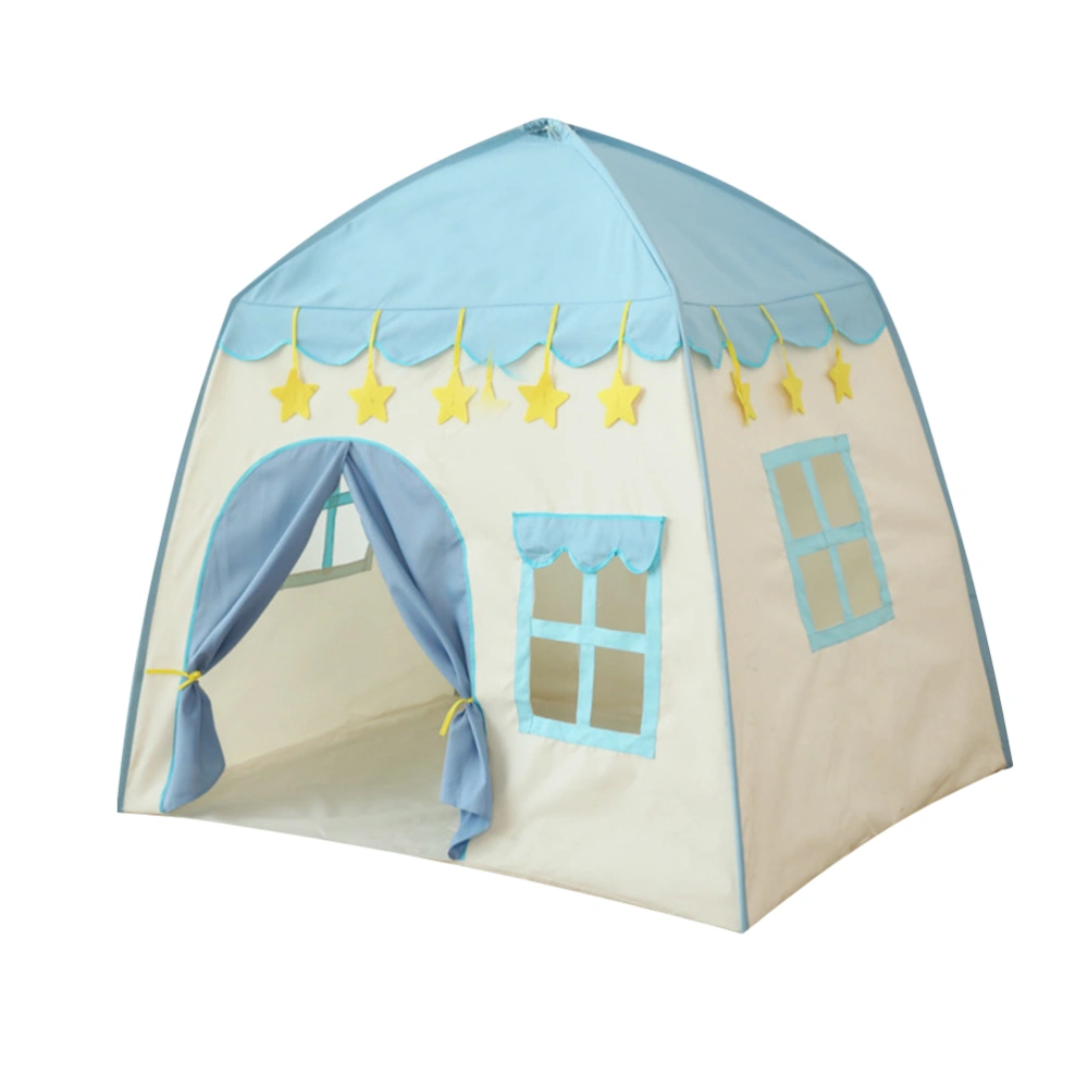 Children Playhouse Portable Kids Tent Indoor Prince Castle Foldable Tent (Blue)