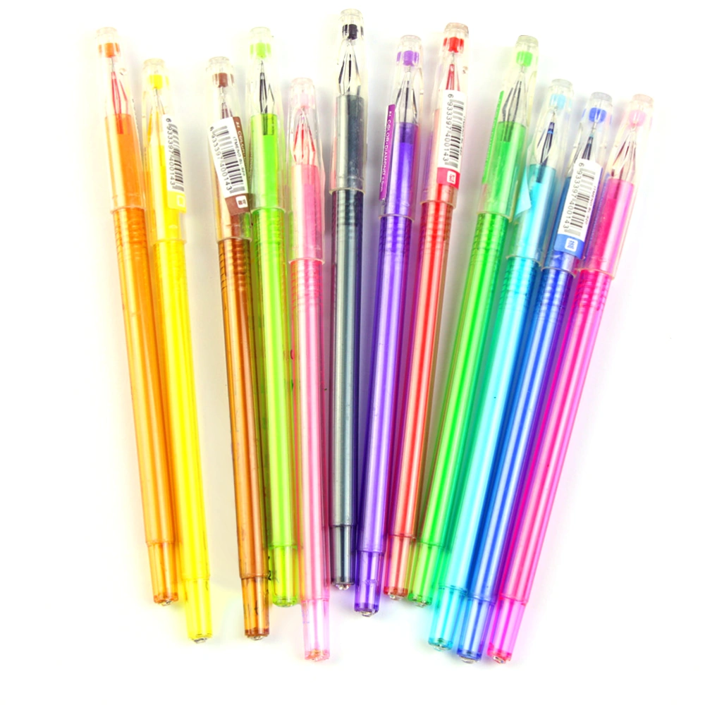 12 Packs Color Gel Ink Pens Set 0.5mm Tip Range Colour Pen Kit for Colouring Books Draw Write