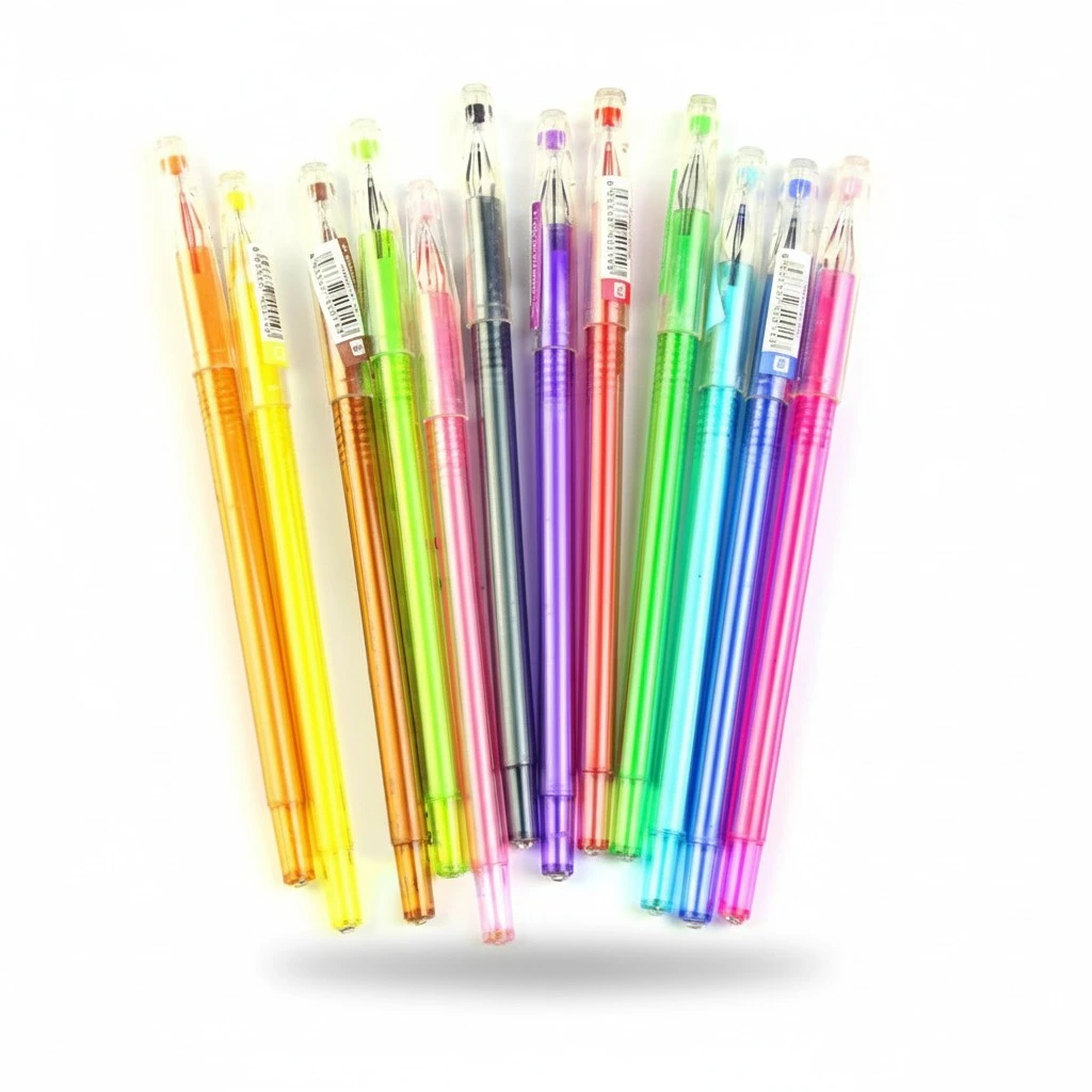 12 Packs Color Gel Ink Pens Set 0.5mm Tip Range Colour Pen Kit for Colouring Books Draw Write